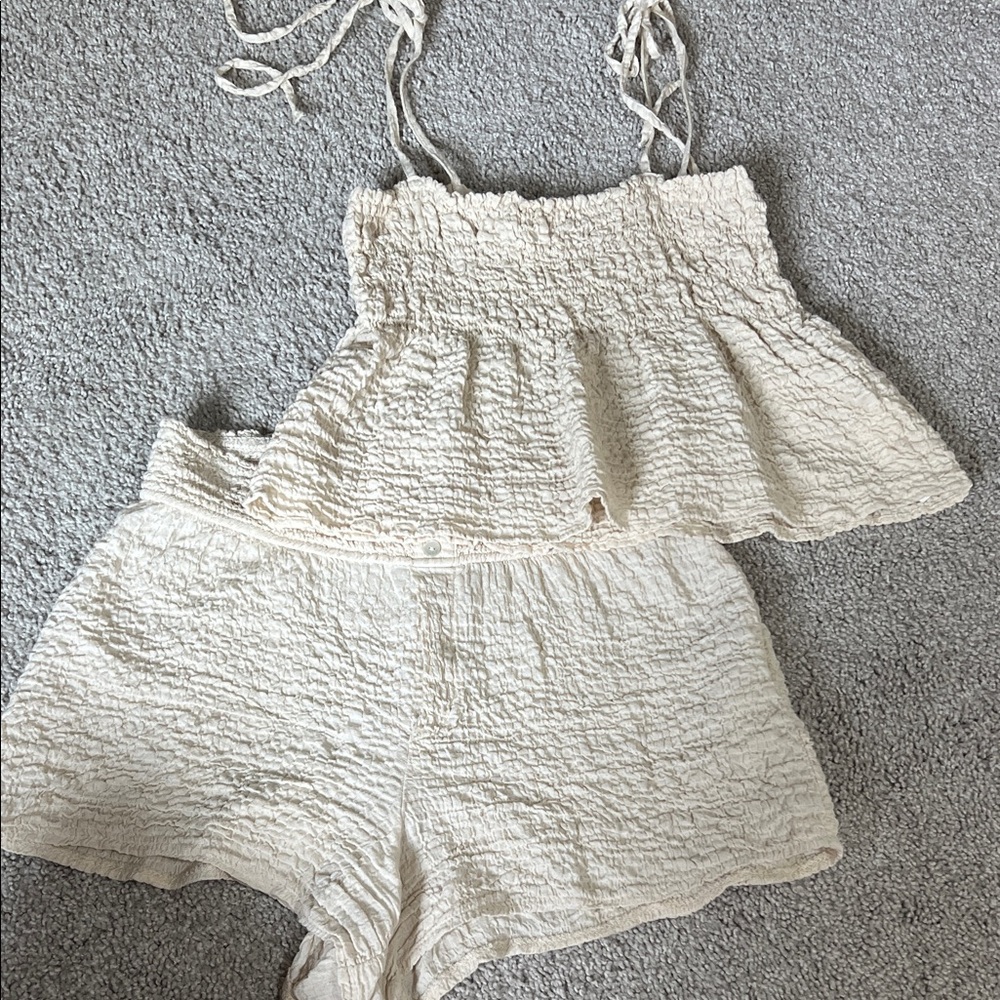 Cream Textured Two-Piece Set from Zara